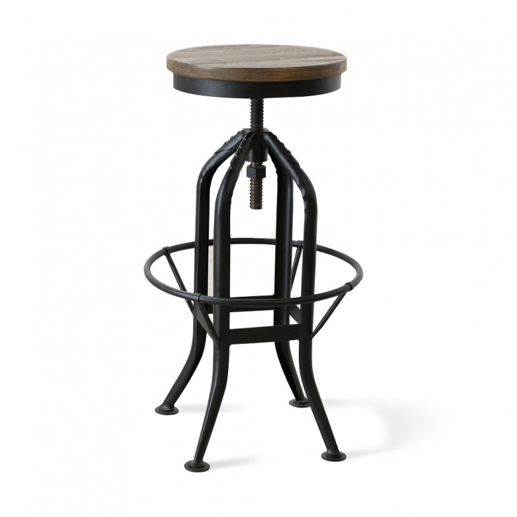 STONEMILL ROUND STOOL WITH METAL BASE