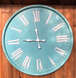 Aqua Wooden Clock