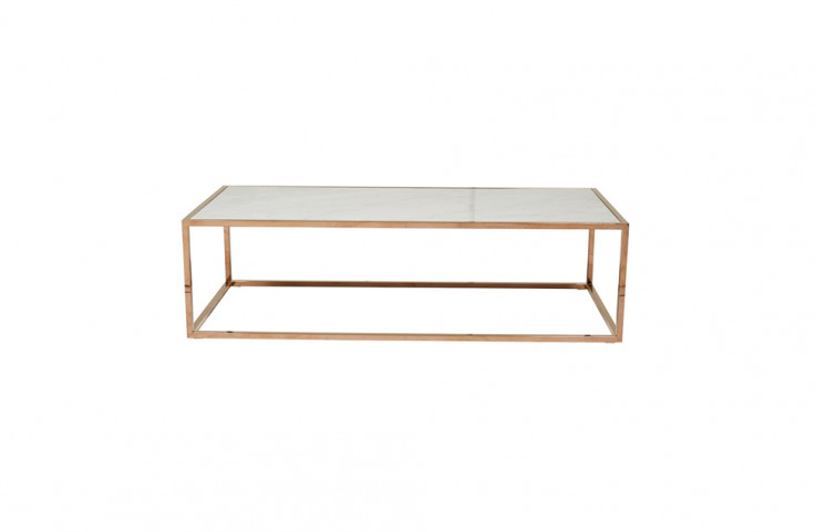 Elle Cube Marble Coffee Table Brass