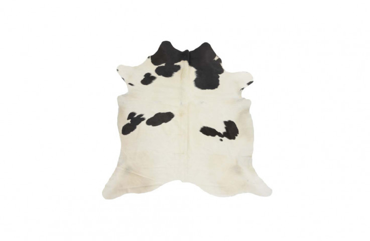 Natural White and Black Cow Hide Rug