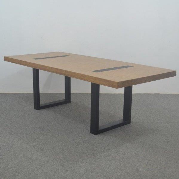 Azzar Dining Table with rustic steel leg