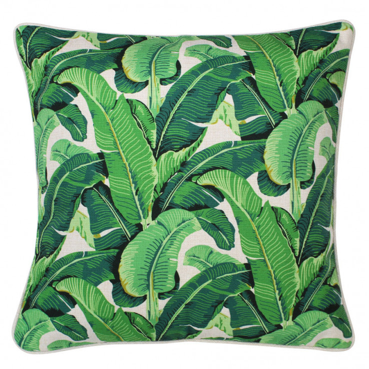 Throw Cushion ‘Banana Leaf Green/Beige’