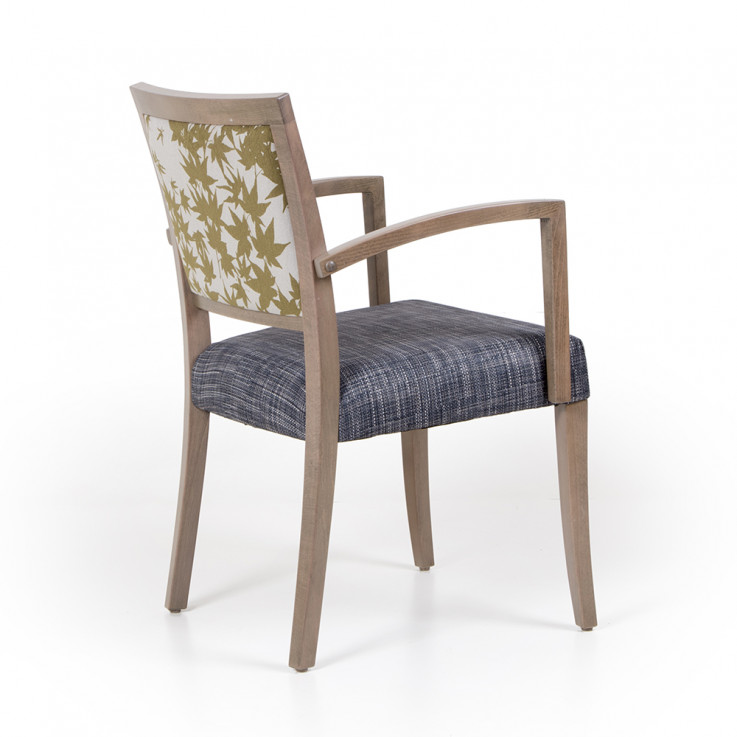 bentley timber chair partly upholstered