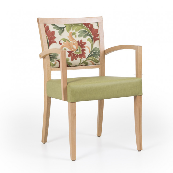 bentley timber chair partly upholstered