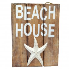BEACH WALL DECOR ‘BEACH HOUSE WITH STAR