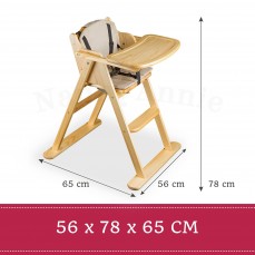 Wooden Folding Baby Highchair - Fold-awa