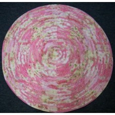 Pink Patchwork Round Frilled Floor Mat -