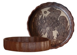 BOWL WITH CARVED FISH RELIEF