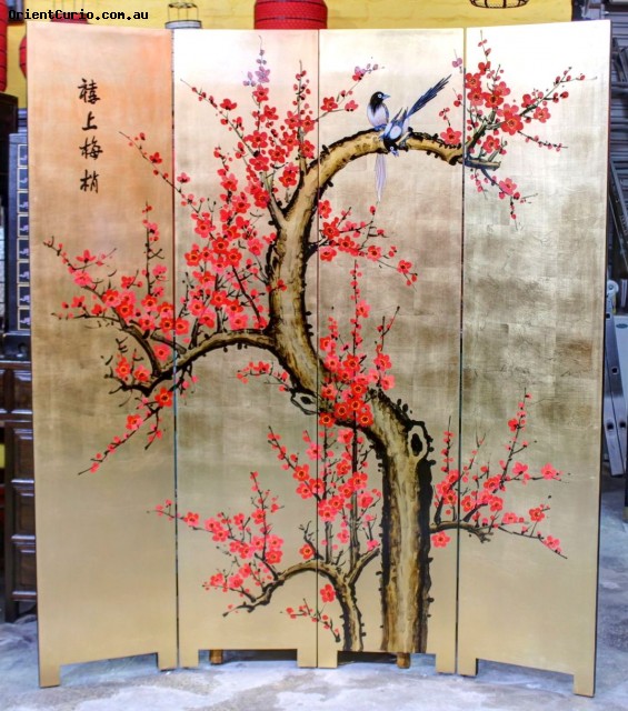 Gold Background Tree and Birds Lacquer P