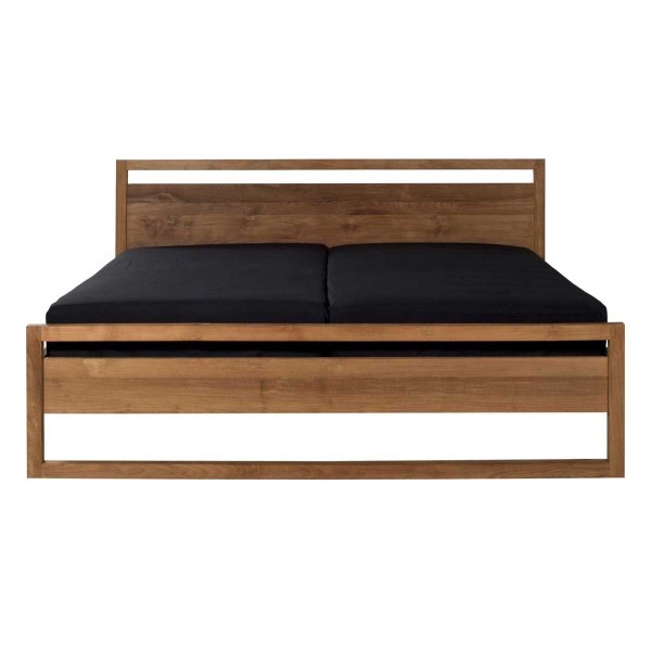 Teak Light Frame bed Queen size - with s