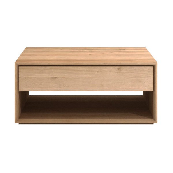 Oak Nordic coffee table 80x80 1 drawer