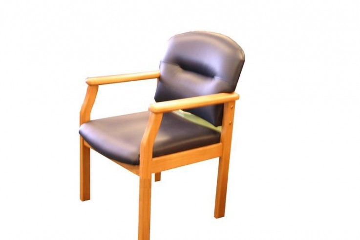 Flyback Wood & Leather Visitor Chair