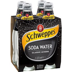 SCHWEPPES SODA WATER 300ml Glass Pack of