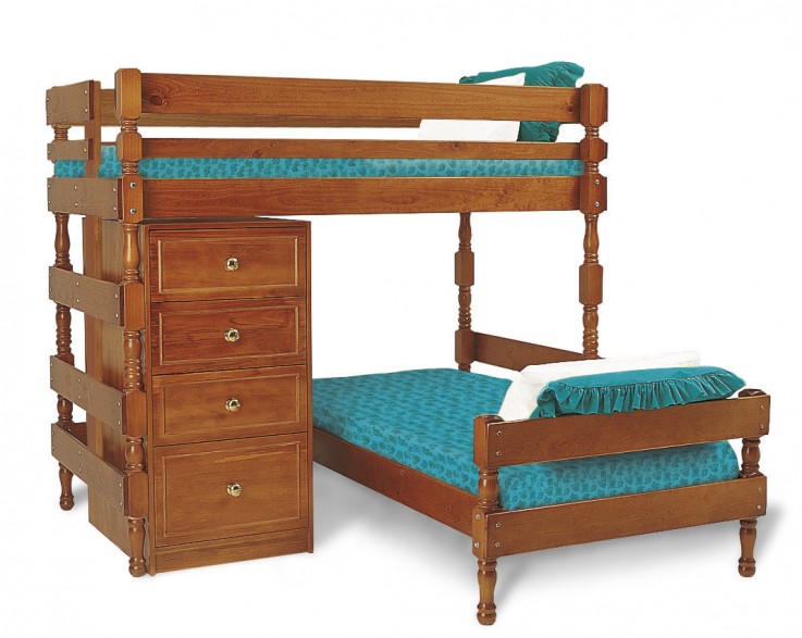 Classic Mid-line corner bunk bed with cl