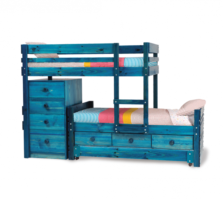 Captains longwall bunk bed with mid-line