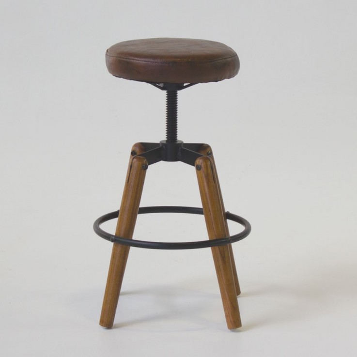 Vintage style stool with padded seat