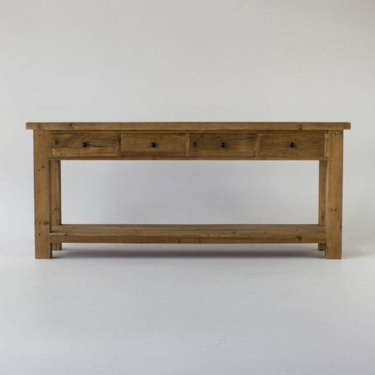 Bleached Console Table with 4 drawers