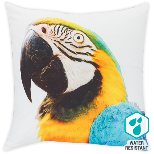 DWBH Parrot cushion in yellow