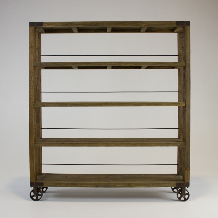 Industrial Bookcase with wheels