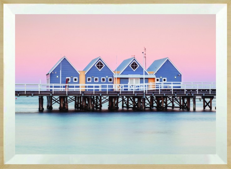 Pastel busselton art with timber frame