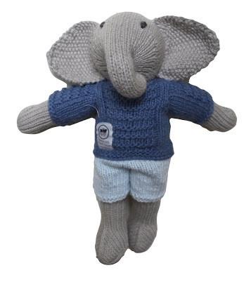 Hand knitted elephant (Harry & Harriet)