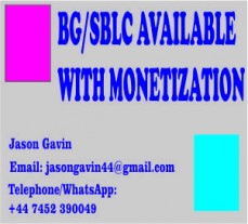    REQUEST FOR YOUR MONETIZED BG/SBLC.