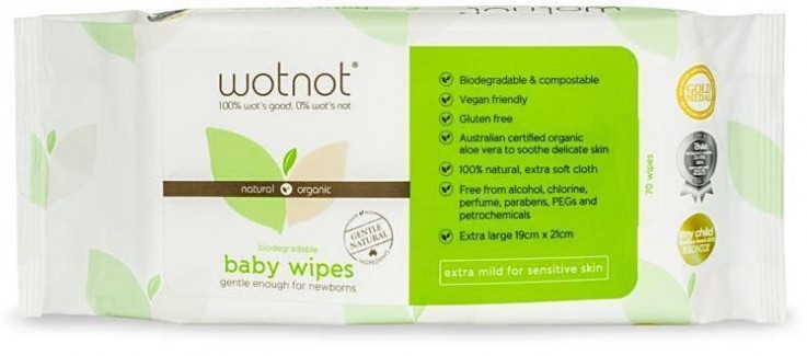 Wotnot Biodegradeable Baby Wipes - 70 Wi