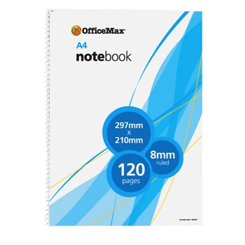 OfficeMax A4 Spiral Notebook 8mm Ruled 1