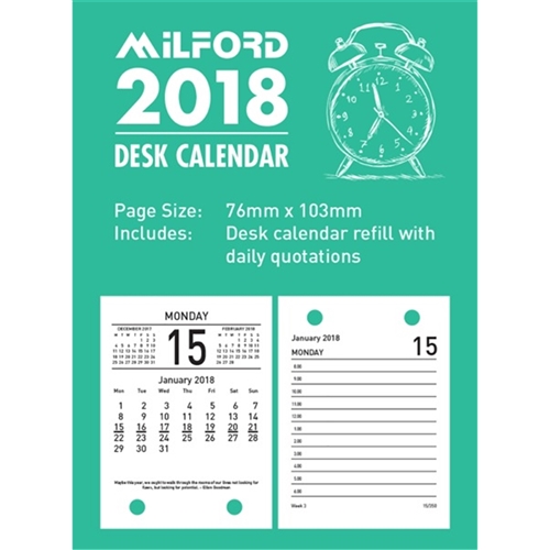Milford Desk Calendar Top Opening Refill
