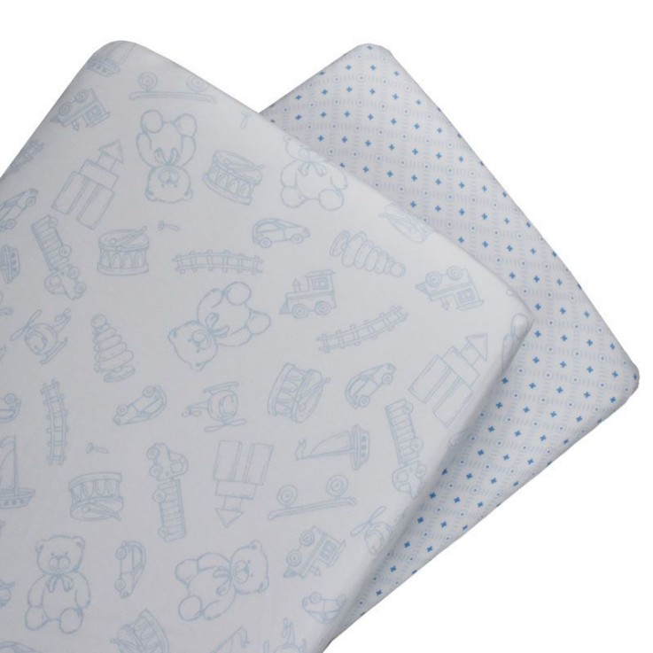 2 pk - Toy Bassinet Jersey Fitted Sheet 