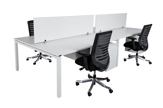 Runway Double Bench Workstation 4 Person