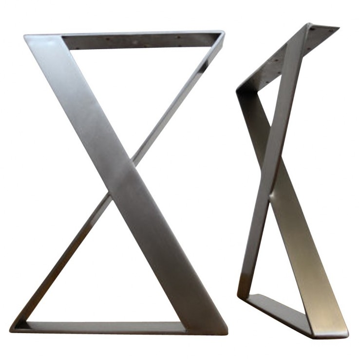 Flat Stainless Steel X Shaped Table Legs