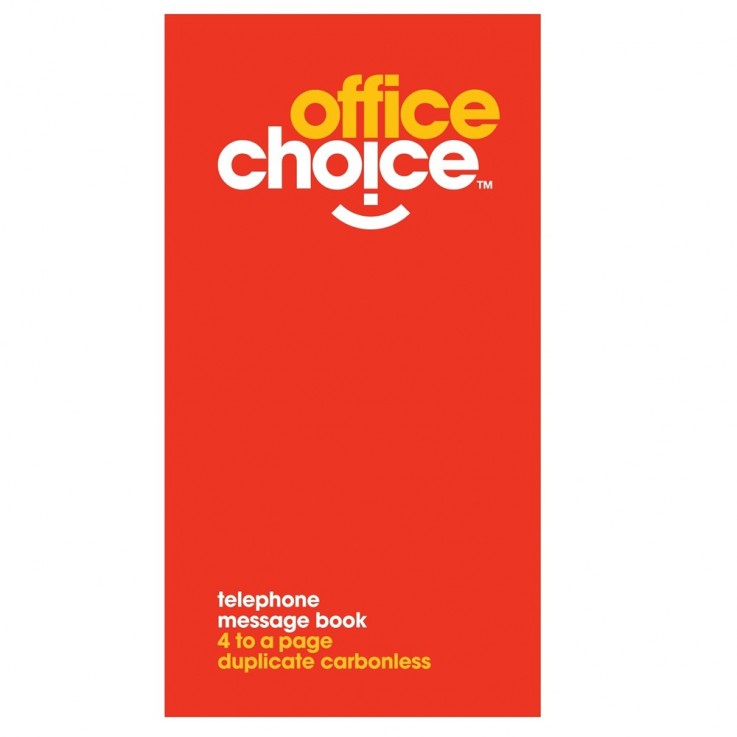 OFFICE CHOICE TELEPHONE MESSAGE BOOK 4 t