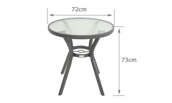 Peony 72cm Charcoal Aluminium Table