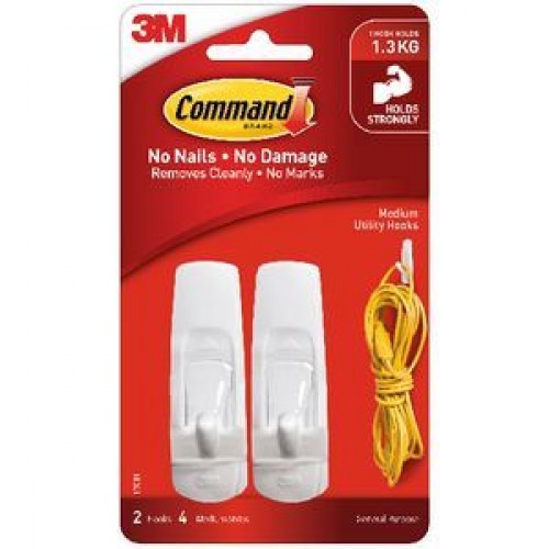3M Command Medium Hooks 2 Pack
