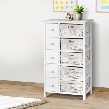 Artiss 5 Basket Storage Drawers – White