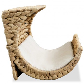 CAT BED WITH CUSHION WATER HYACINTH 37X2