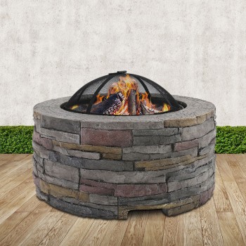 Grillz Fire Pit Outdoor Table Charcoal F