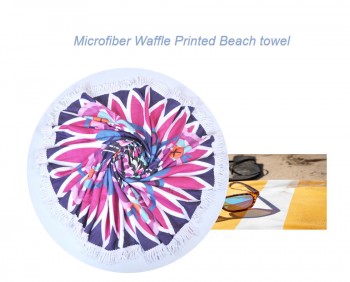 Round Waffle Printed Beach Towel40