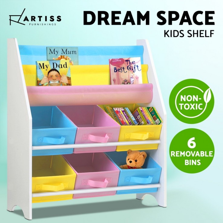 Artiss Kids Bookshelf Toy Storage 