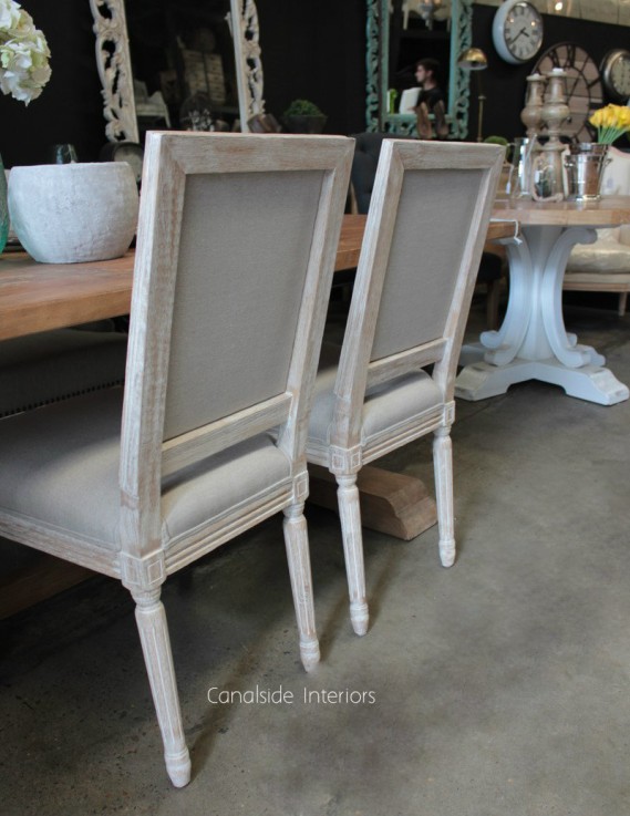 Tyrion Dining Chair - Whitewash with cre