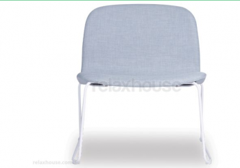 FLIP LOUNGE CHAIR SKY GREY PAD WITH WHIT
