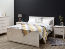 Whitewash King Size Bed Frame – Fantasti