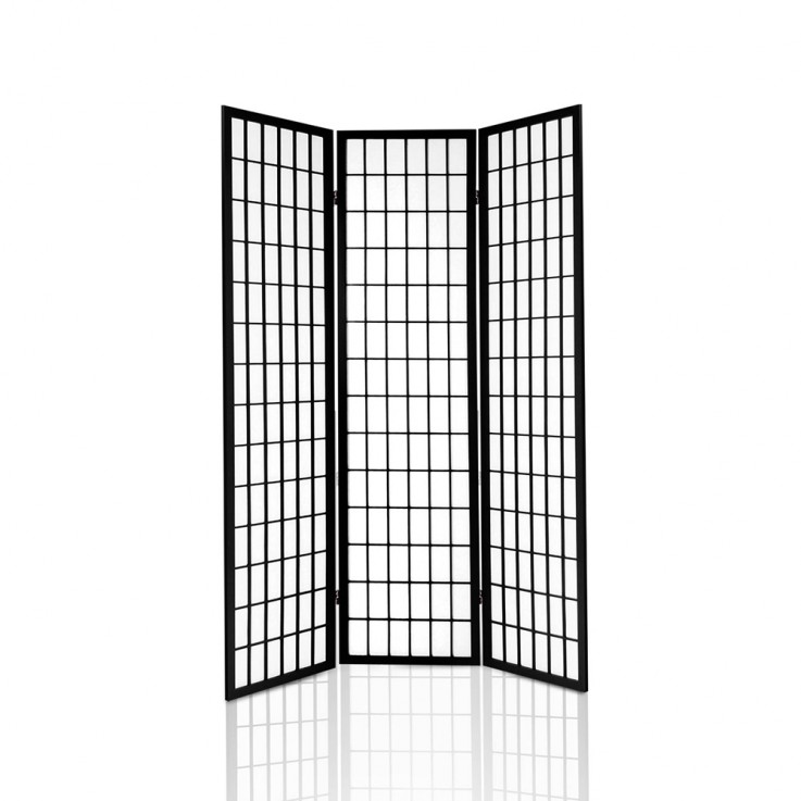 3 Panel Room Divider Black