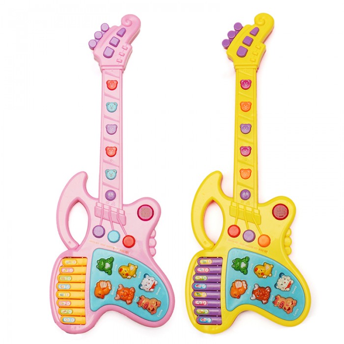 TOY GUITAR FOR CHILDREN - PINK - YELLOW