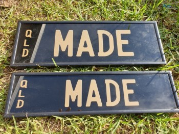 QLD car registration plate “MADE”