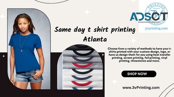 Same-Day T-Shirt Printing in Atlanta - Express Your Style with 3v Printing!