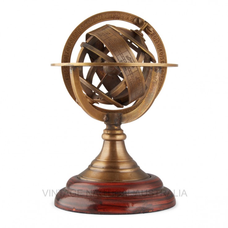 World Globe – Brass Armillary Globe (sma