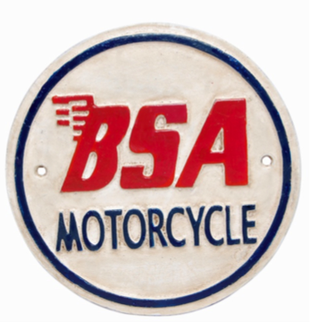 BSA Motor Cycle Wall Plaque Round