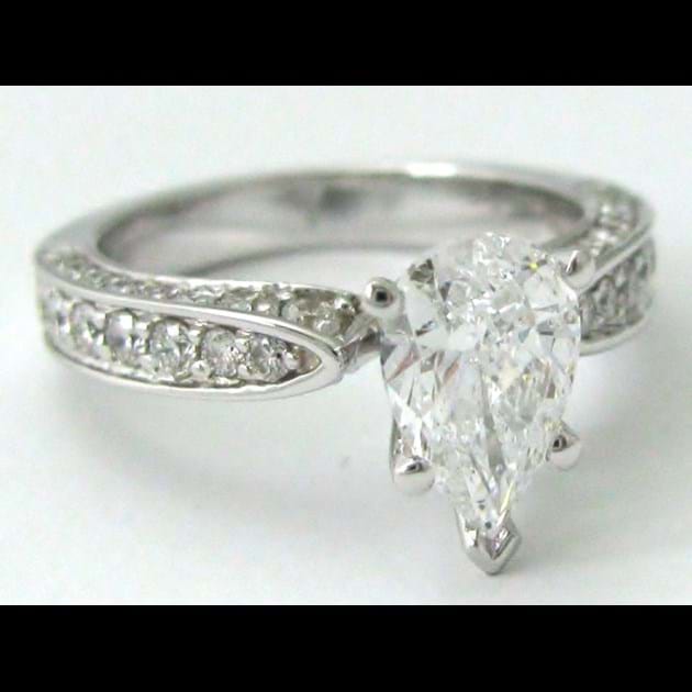14K White Gold Diamond Engagement Ring S